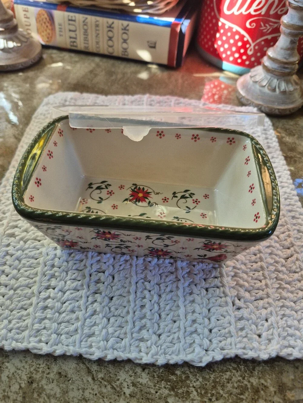 ❤️‍🔥New Temp-tations Tara Holiday Stoneware Poinsettia Cardinal Mini Loaf Pan